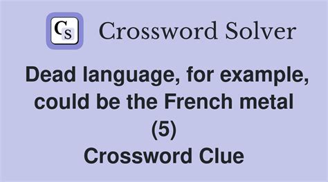 dead language crossword clue